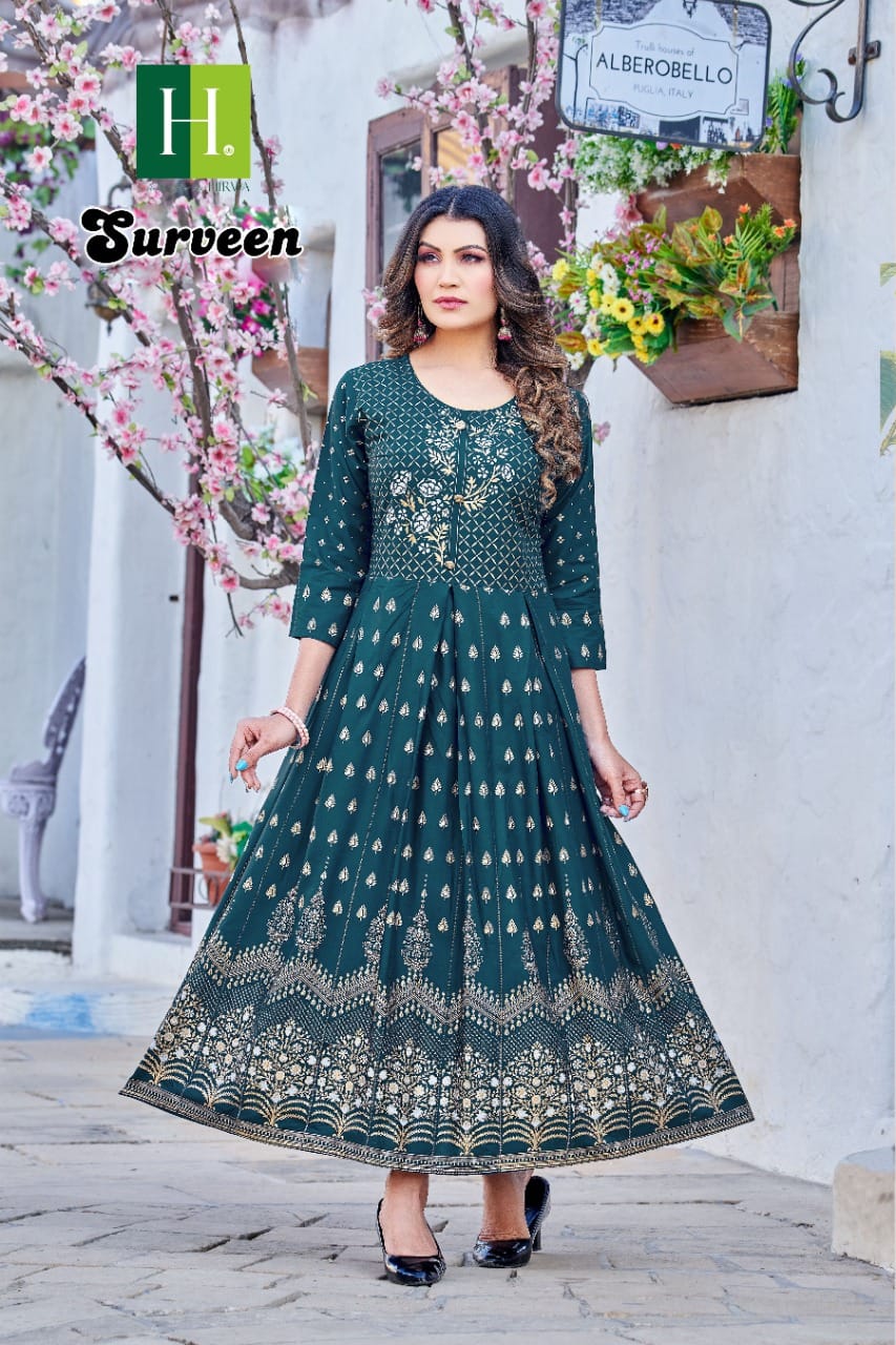 Surveen By Hirwa Anarakali Kurtis Catalog
